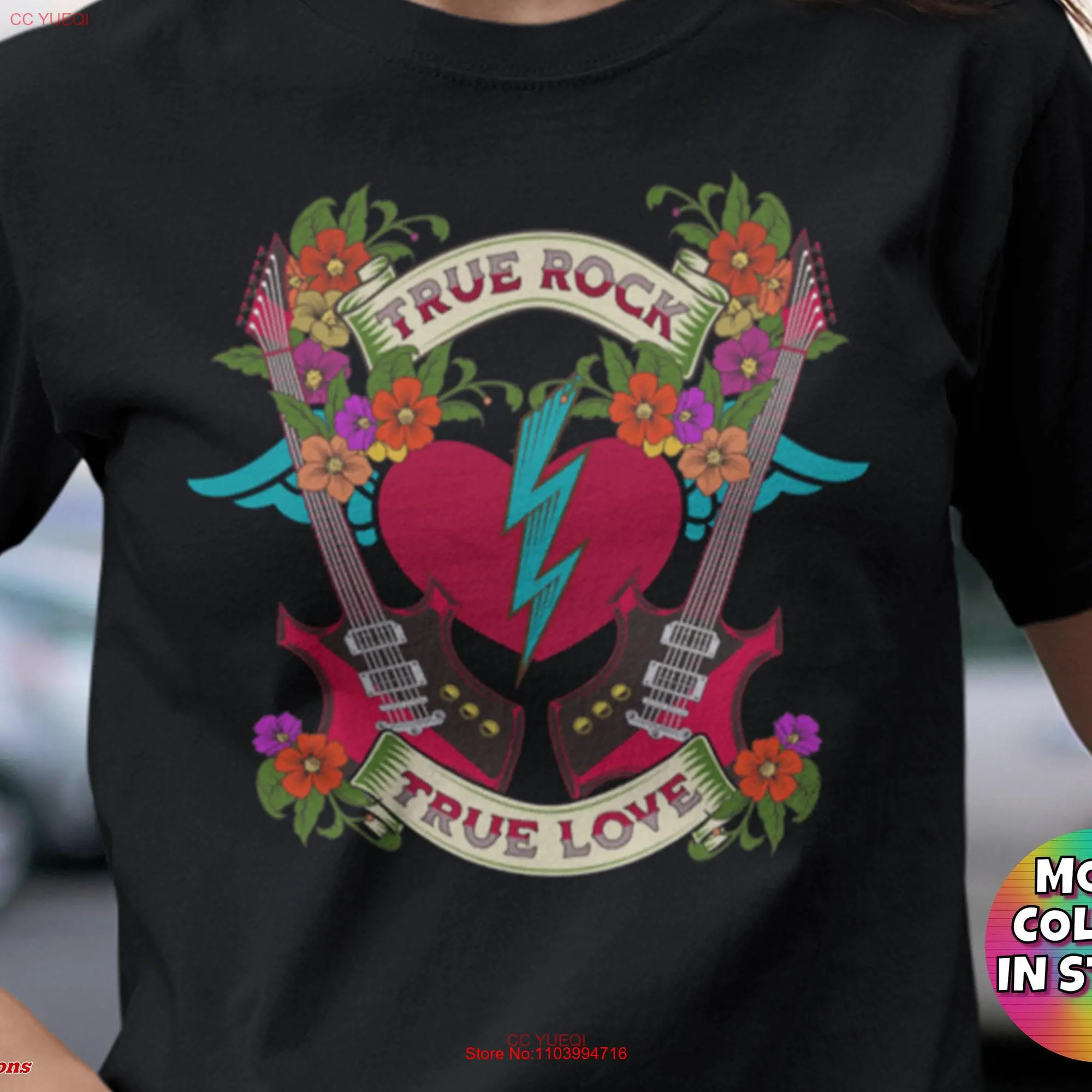 Футболка Rock Music Rocker Classic And Roll Lover Cool N True Guitar с длинным или коротким рукавом