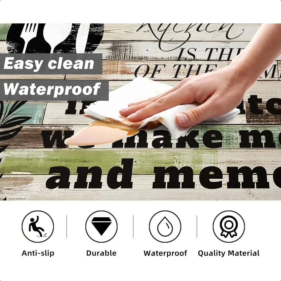 Kitchen Mats for Floor Anti Fatigue Mats for Kitchen Floor Kitchen Rugs Farmhouse Style Memory Foam Kitchen Mat Cushioned PVC L