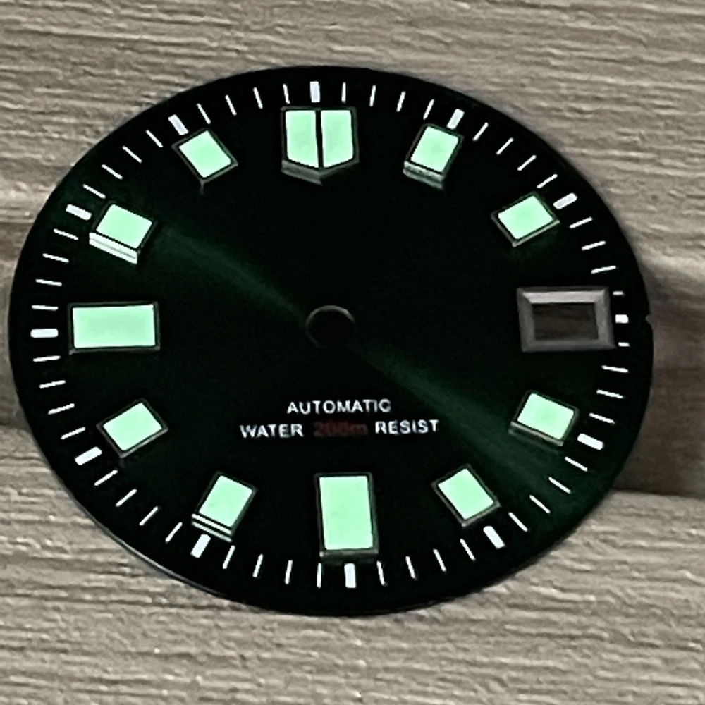 NH35 Crown 4 Dial 29mm Super Green Luminous Black/Blue/Green Dial Suitable for NH35A Movement Watch Replacement Accessories