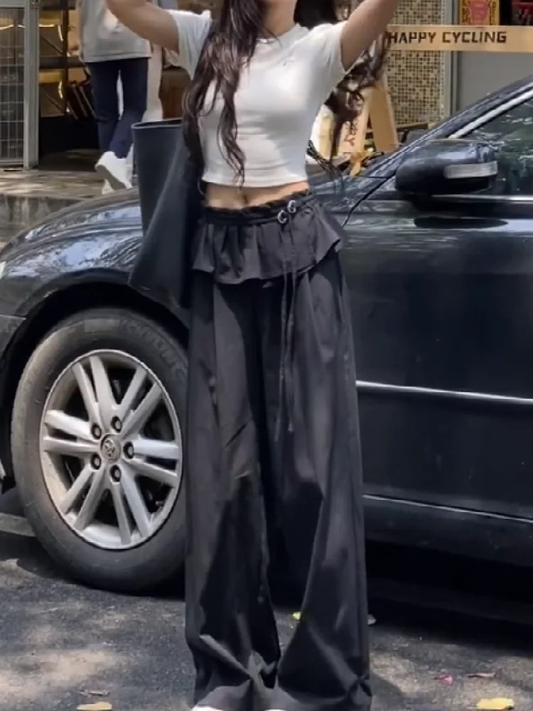 

Брюки женские кожаные весенние японские милые стильные синельные городские на пуговицах в горошек прекрасный драпированный Ulzzang минимализм с клапаном Amekaji Y2K