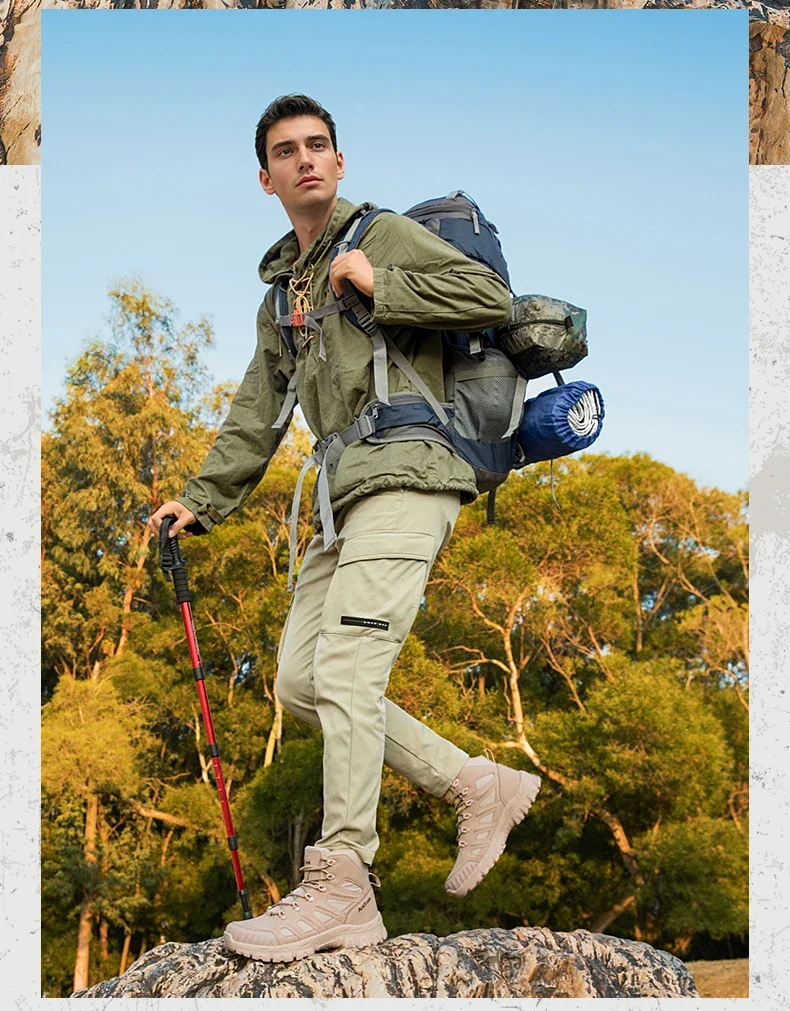 Herren Neue Armee-Stiefel Outdoor Ultraleichte Rutschfeste Schnelleinsatz-Knöchelstiefel Taktische Stiefel für Camping Arbeit Wasserdichte Jagdstiefel – Detail 19