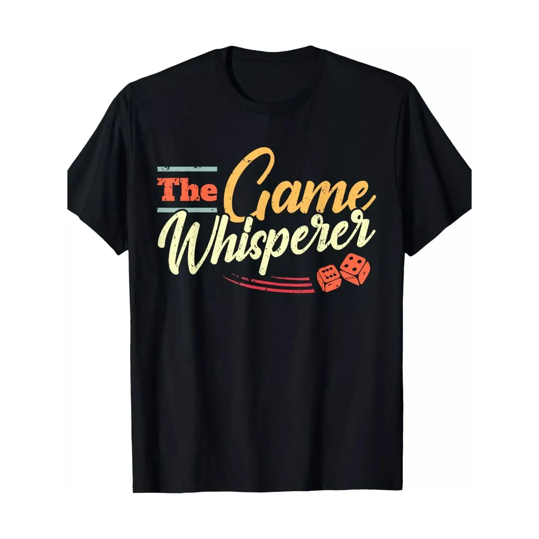 

Board Game Night T-Shirt Funny Retro The Game Whisperer Dice Print Tee for Family Party Tabletop Gamer Outfit S-3XL