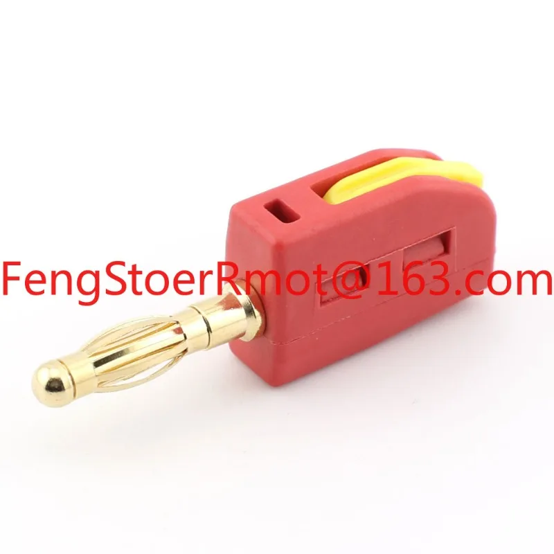 High Performance 4mm Single Banana Male Plug, Red Gold Plated Plastic Copper Quick Pick Electrical Wire Connector