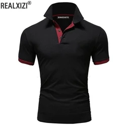 New Polo Shirts for Men Casual Solid Color Slim Fit Mens Polos Summer Lapel Male Tops Fashion Men Clothing