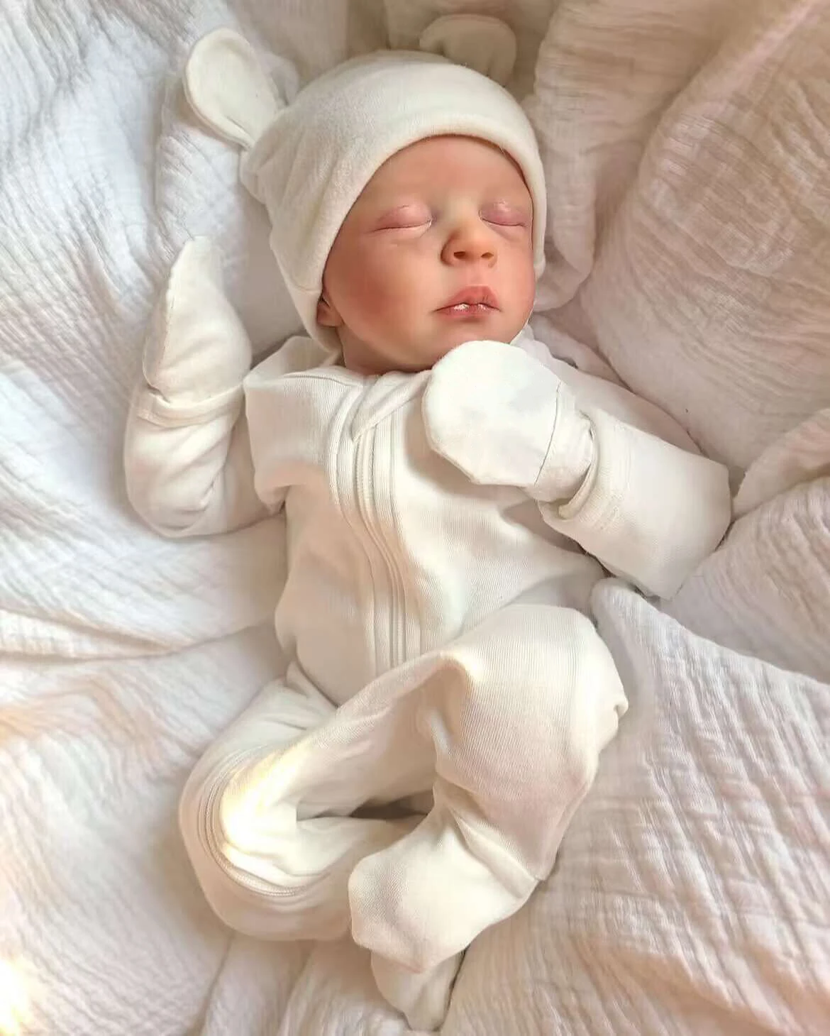 

NPK 18inch Jude Newborn Baby Doll - Sleeping Soft Body Handmade 3D Skin Visible Veins Collectible Art Doll