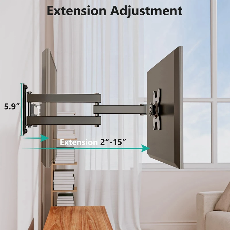 TV Wall Mount Articulating LCD Monitor Full Motion 15 Inch Extension Arm Tilt Swivel For Most 13 To 32 Inch LED TV Durable