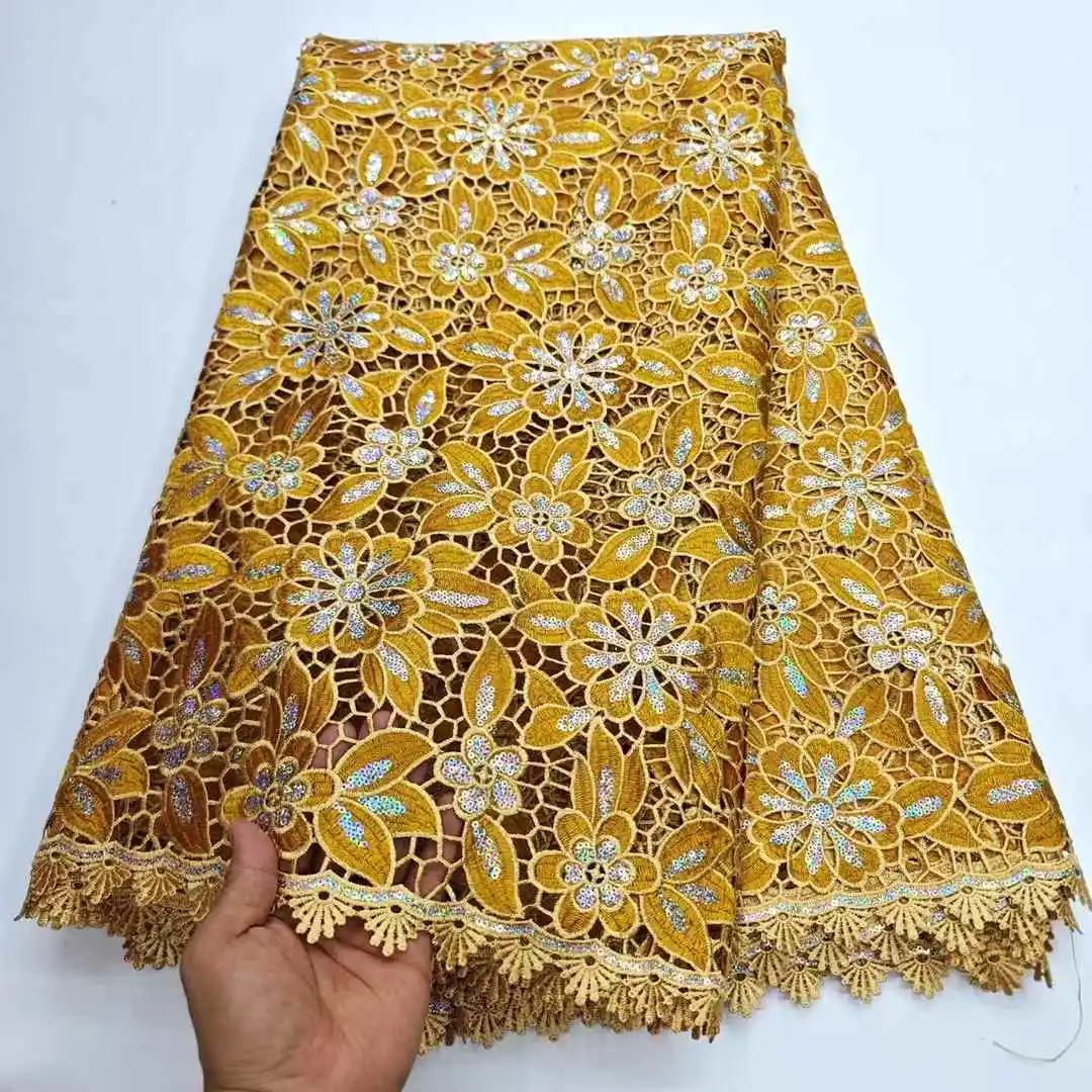 قماش دانتيل أفريقي 2025 قماش دانتيل جبر مع ترتر قماش دانتيل بحبل نيجيري لفساتين حفلات الزفاف
