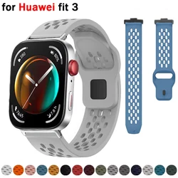 Soft Breathable Silicone Strap For Huawei Watch Fit 3 Sports Replacement Wristband Bracelet for Huawei Smart Watch fit3 Correa