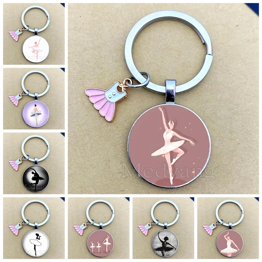 creative-ballet-dancer-keychain-elegant-dancer-silhouette-glass-art-keyring-fashionable-dancer-jewelry-gift-wholesale