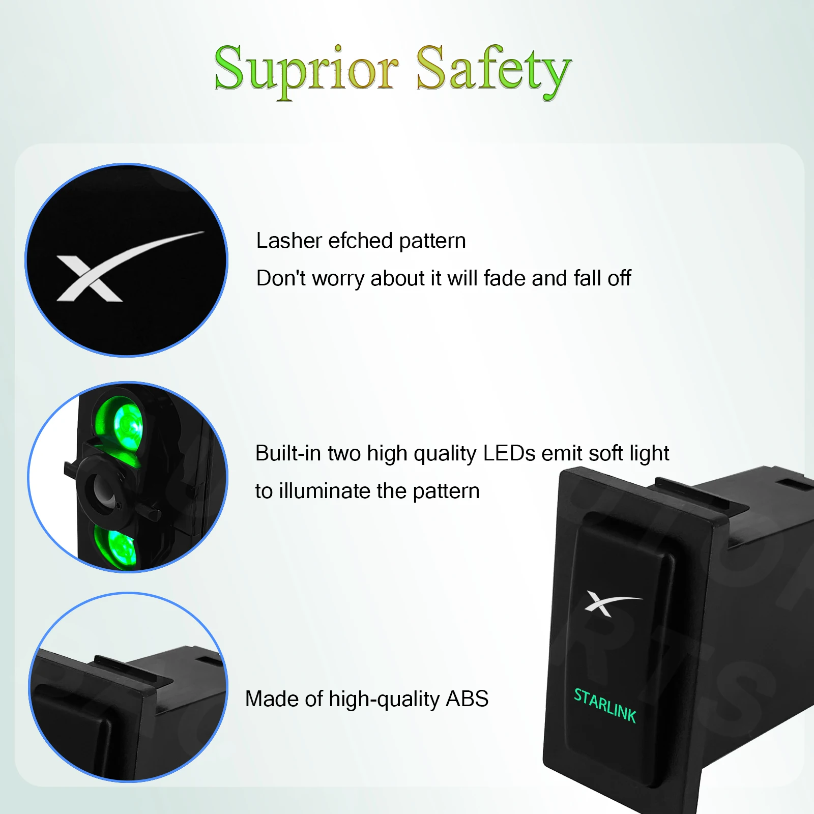 12V 24V Car Push Switch Green LED Push Switch ON OFF for Starlink Toyota LandCruiser 80 Prado 90 95 Button Accessories Replaceme view 5