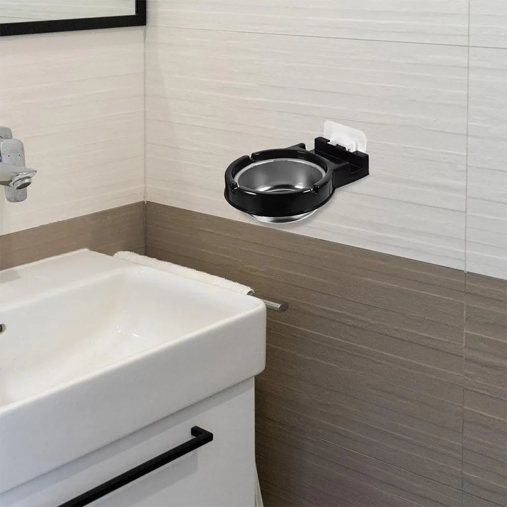 

Alipis 2Pcs Stainless Steel Wall Mounted Ashtray Disposal Tray for Home Office Hotel Bathroom Use Convenient