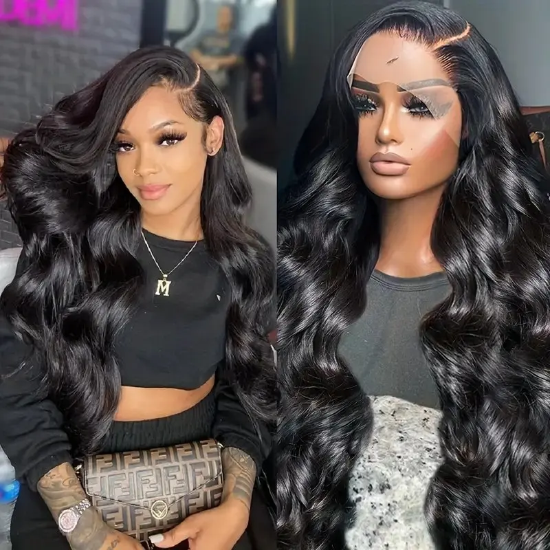 Rosabeauty 250% Body Wave HD 13X6 Lace Frontal Human Hair Wigs 13X4 Transparent Lace Front Glueless Water Wave Wig 32 Inches