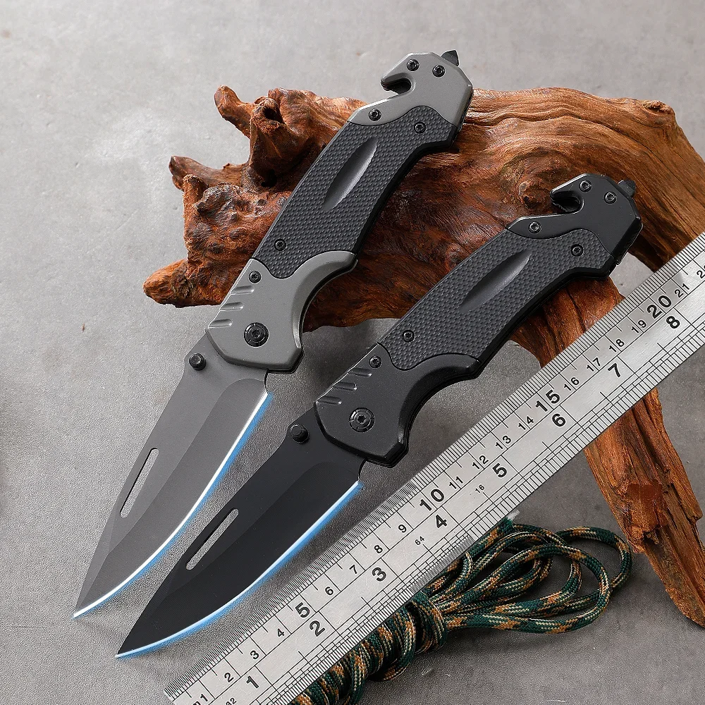 Couteau de survie tactique en acier inoxydable, couteau pliant de Camping en plein air, couteau de poche multifonctionnel EDC, couteau de pêche pratique