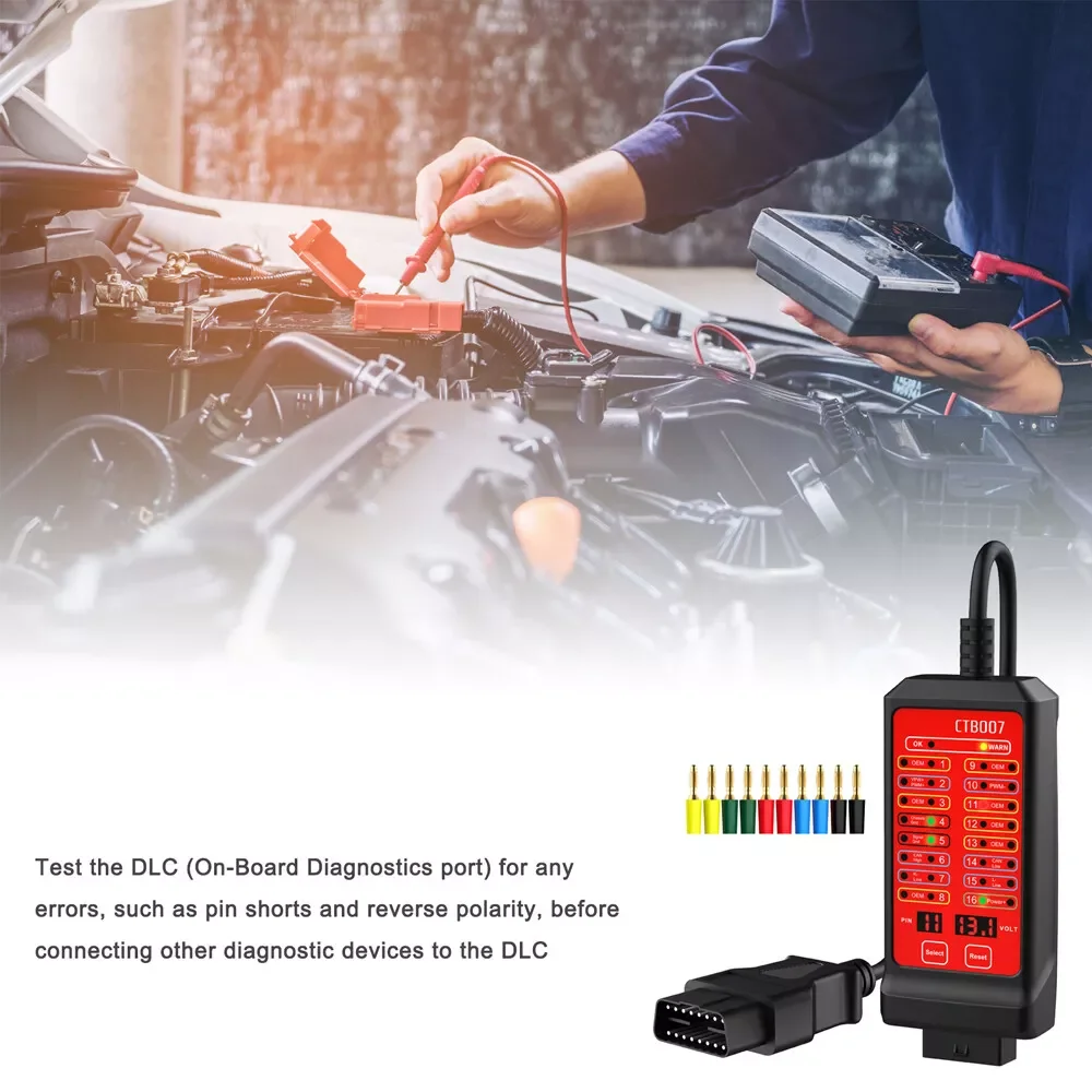 WOYO CTB007 OBD2 CAN Tester Box 12V 24V Car Breakout Box 16Pin Power Probe OBD Automotive On-Board Diagnostic Tools