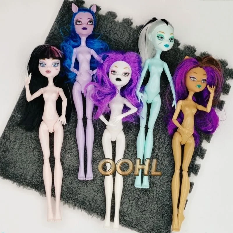 Cuerpo de muñeca monstruo móvil con múltiples articulaciones, juguete que monstrua muñecas de escuela secundaria, cuerpo de muñeca de 23cm + accesorios de cabezas de gato