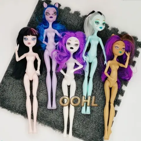 Multi-Joints Movable Monster Doll Body Toy Monstering High School Dolls 23cm Doll Body + Cat Heads Accessories