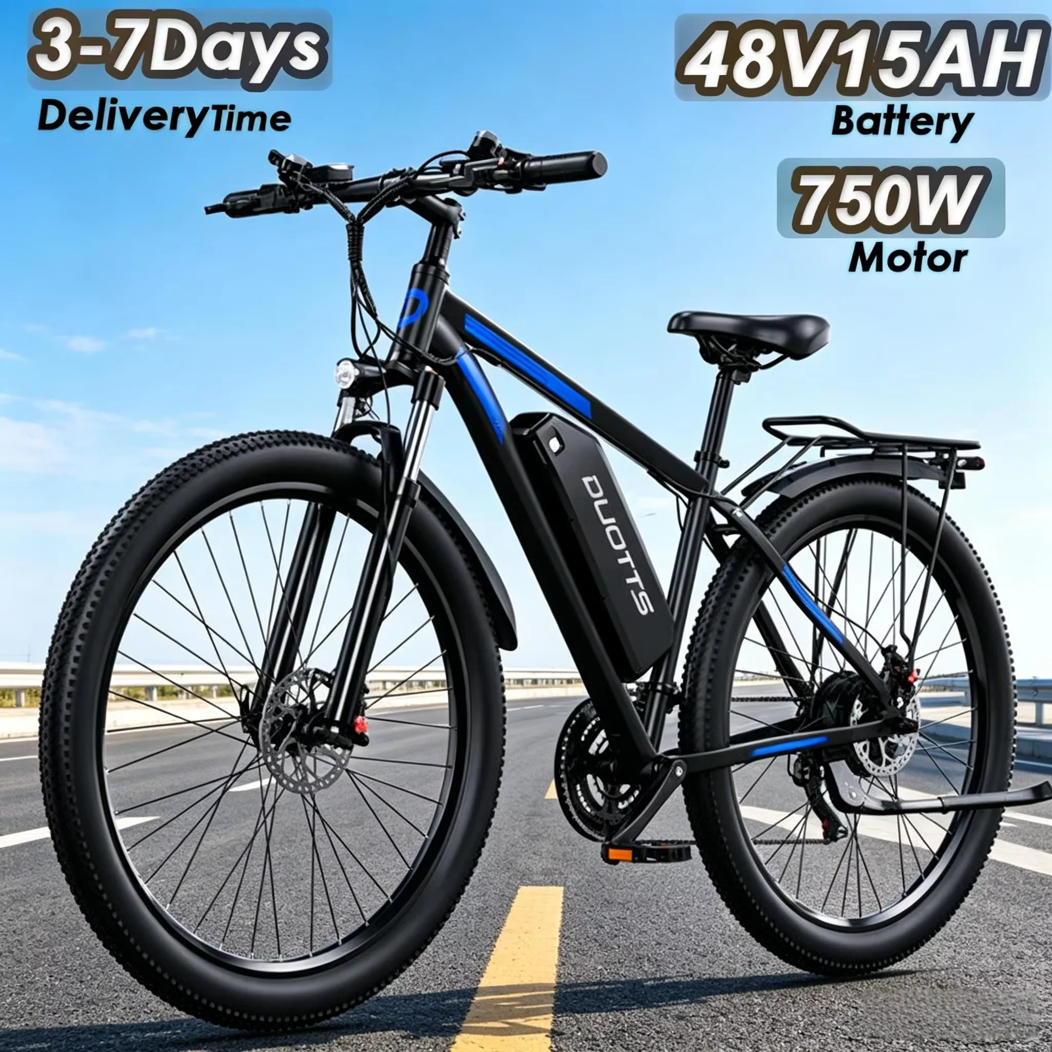 Image of DUOTTS C29Pro E-Bike 750W Motor 48V15AH Langstrecken-Akku Hydraulische Scheibenbremse Elektrofahrrad 29-Zoll-Reifen Langstrecken-Stadtfahrrad Touring-Fahrrad