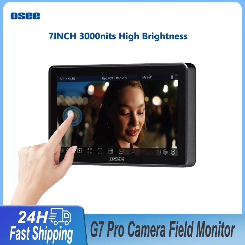 

Osee G7 Pro 7 Inch HDR Field Camera Monitor Touchscreen with Camera Control 3000nits 3D-LUT 3G-SDI 4K HDMI-compatible in/Out