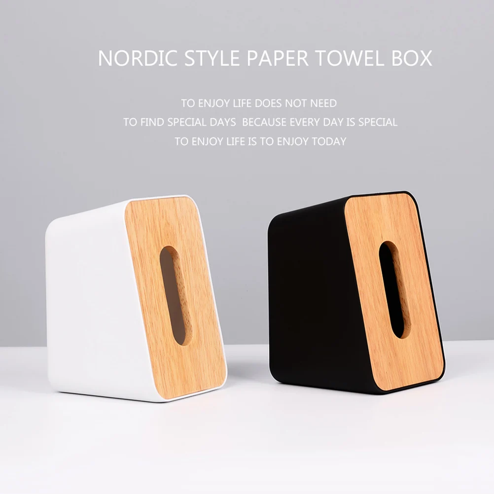

Wood Tissue Holder Paper Towel Box Covers Bamboo Container Napkin Storage Vintage Kitchen Bathroom Home Hotel useClass