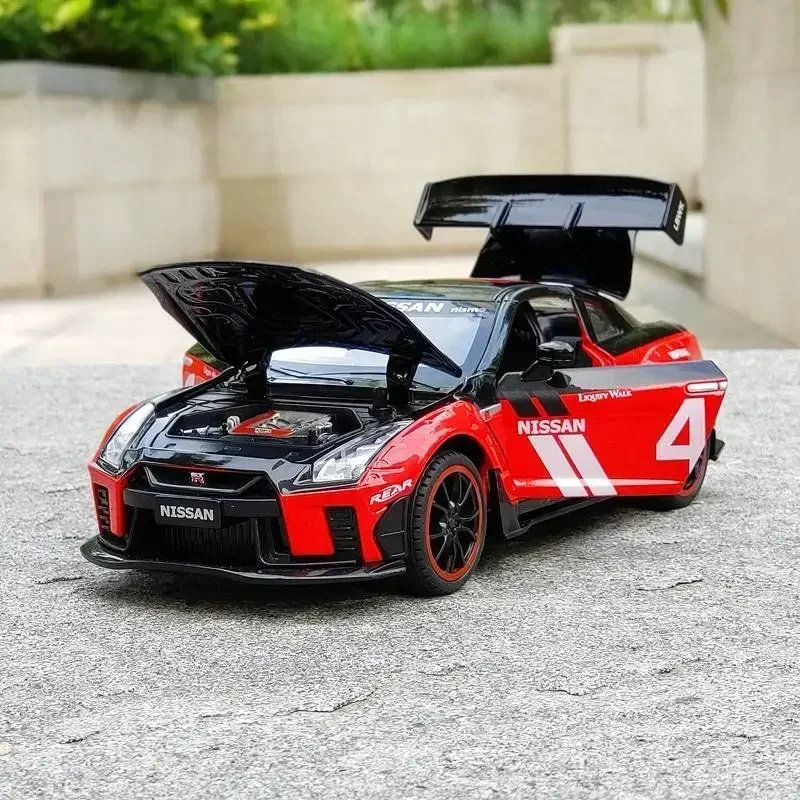 1:22 samochód sportowy Nissan GT-R wysoka symulacja odlewu Model samochodu ze stopu metalowy samochód prezenty dla dzieci kolekcja zabawek A594