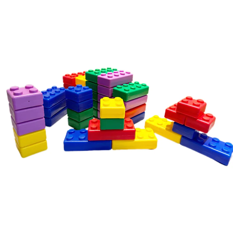 مكعبات بناء بلاستيكية كبيرة للأطفال، مكعبات بناء عملاقة للأطفال الصغار، معدات لعب ناعمة للعب في الأماكن المغلقة