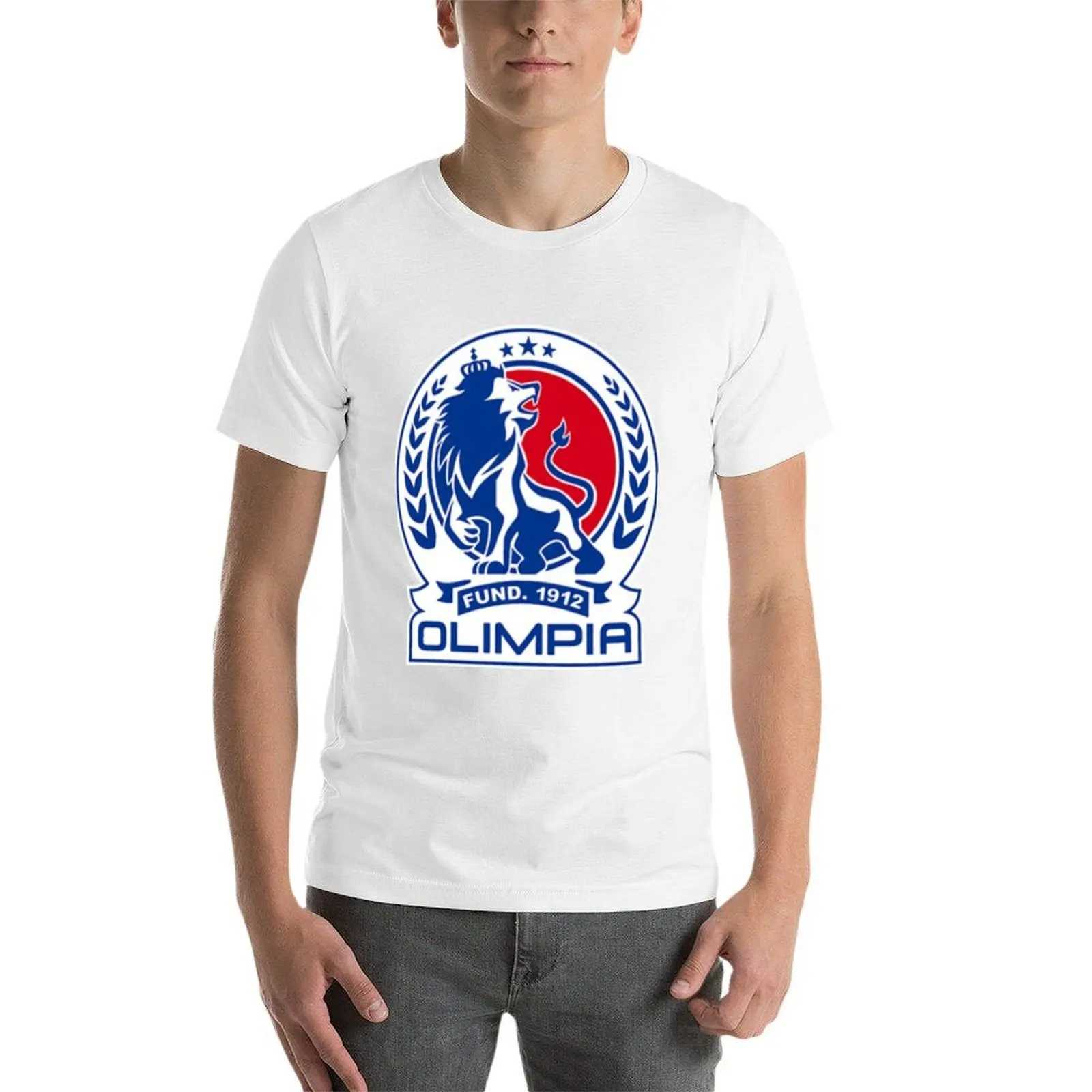 تي شيرت Club Deportivo Olimpia تي شيرت للرجال من القطن الناعم تي شيرت رجالي من القطن