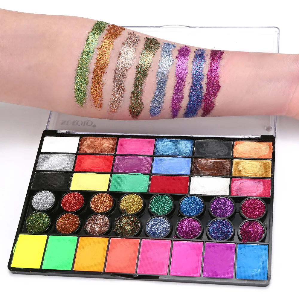 

42 Color Professional Body Face Paint kit For Party ﻿Face Paint Kit Water Based Non Toxic Face Paint Palette Water Soluble High