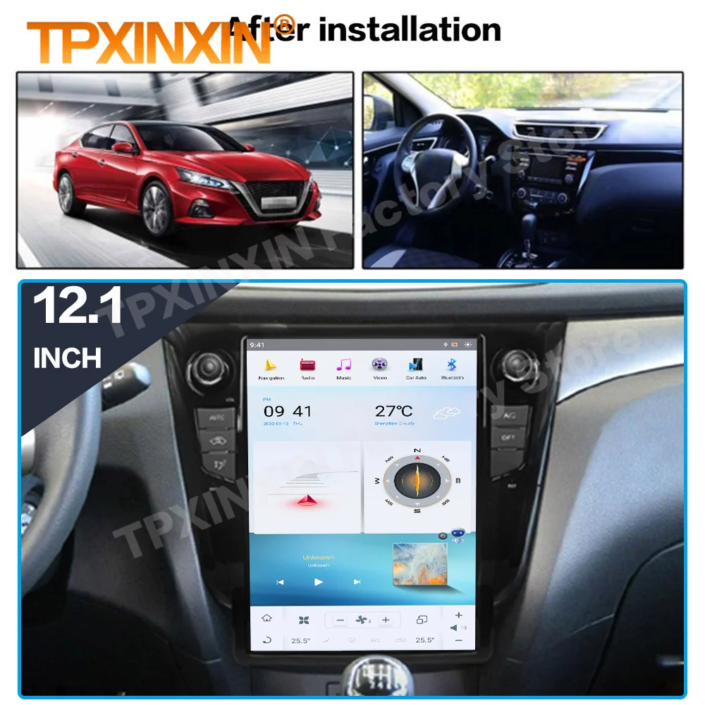 Carplay 2 Din Android 11 Tesla Screen Multimedia Stereo For Nissan X-Trail 2014 2015 2016 2017 GPS Navi Video Player Head Unit