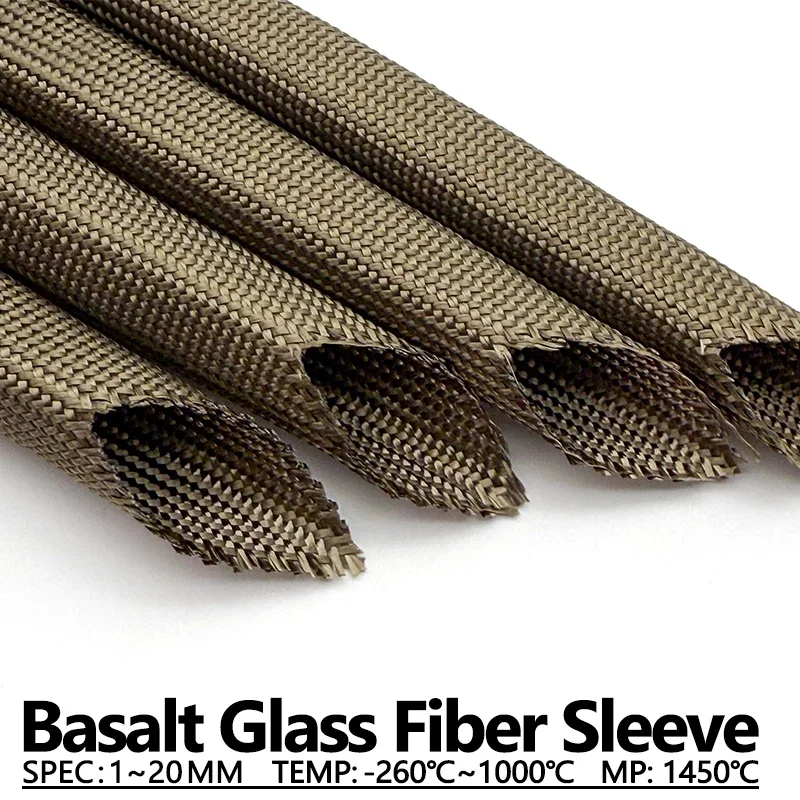 Basalt Fiber Braided Hose ID1-20mm High Temperature Resistant Flame Retardant Cable Protection Tube For Automotive Wire Harness