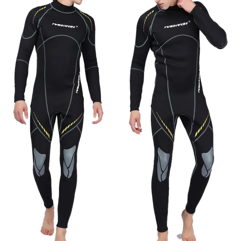 

3mm Men Scuba Wetsuit Back Zip Diving Rash Guards UV Protection Long Sleeve Surfing Swimming Scuba for Diving Snorkeling