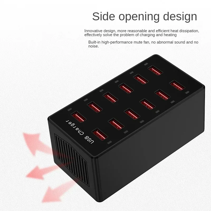 12-Ports Charger Desk Charging Station Desktop USB Charging Hub USB Charging Station Fast Charge Cell Phone UE/EU/UK Plug