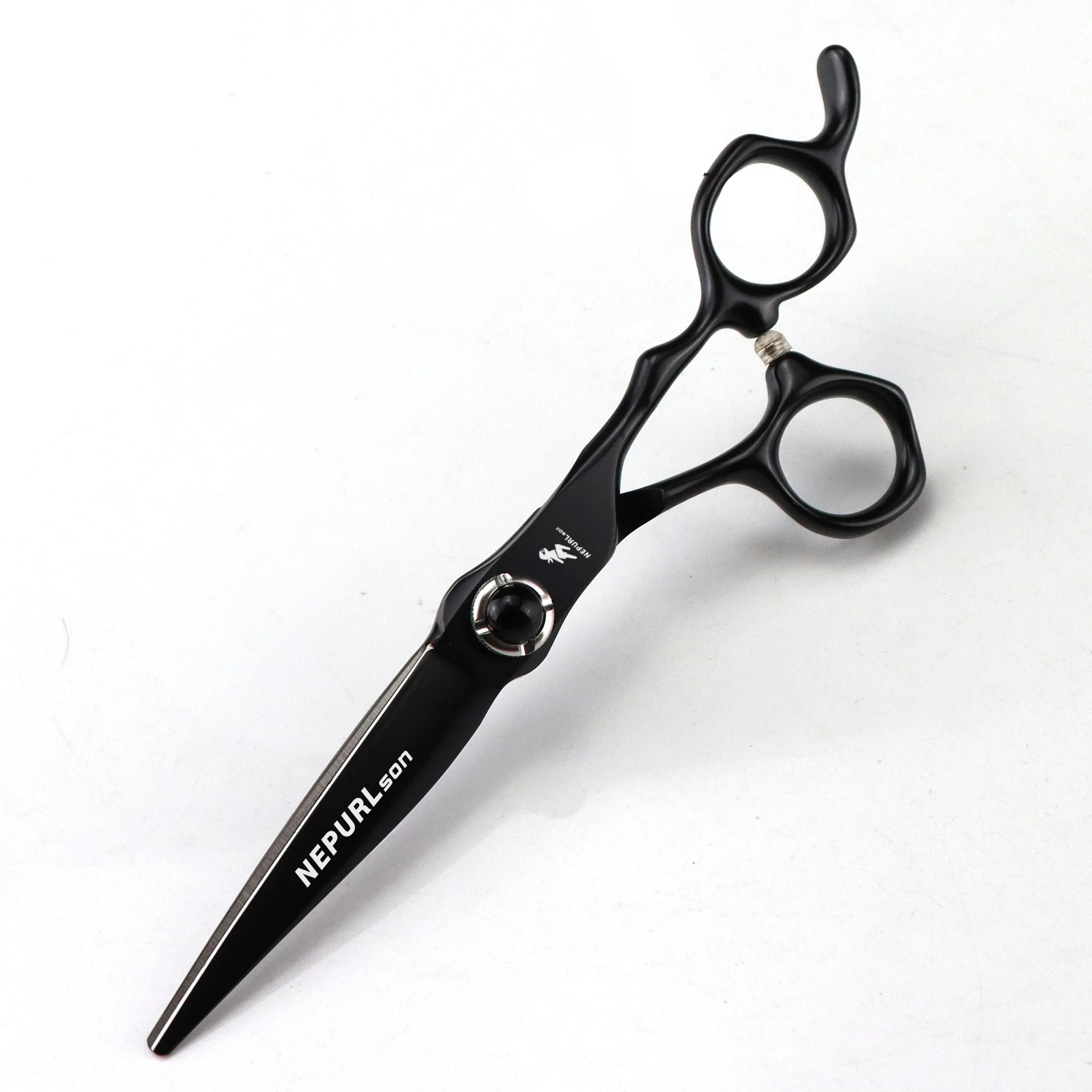 

Professional 6.0 Inch 9cr Barber Hairdressing Scissors Thin Shear Flat Shears Beauty Set Color Pure Black Hairdressing Scissors
