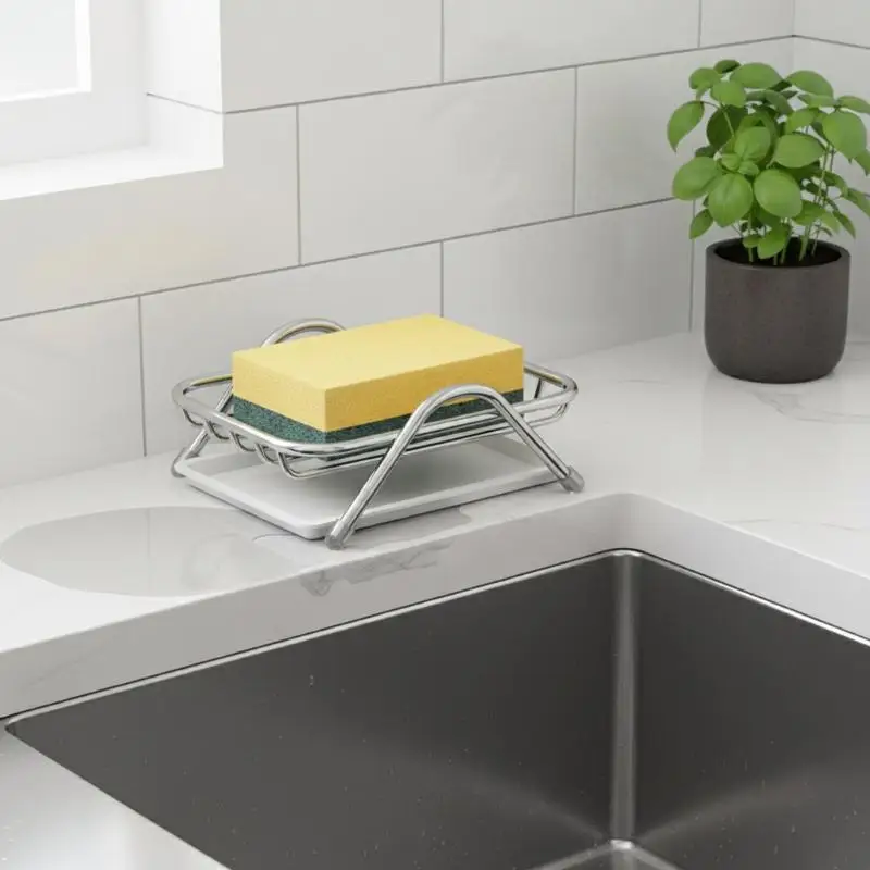 Stainless Steel Soap Dish With Drainage Tray Non Slip Rust-resistant Soap Holder For Bathroom Kitchen Countertop Accessories