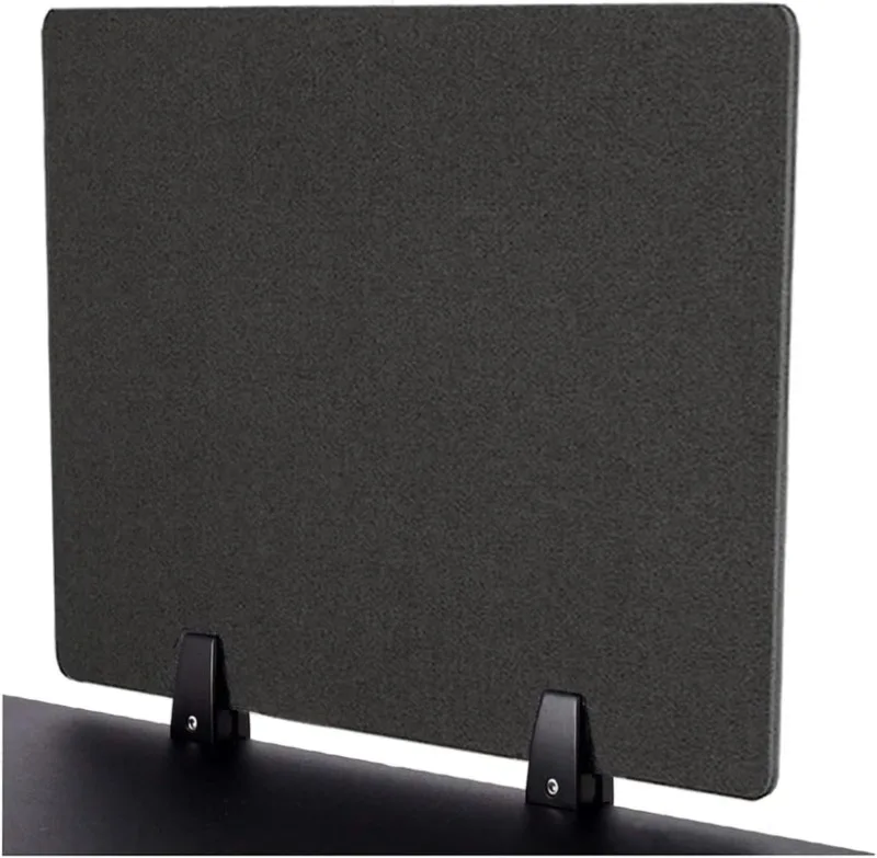 Clamp-on Desk Privacy Panel, Sound Absorbing Cubicle Desk Divider for Students, Acoustic Partition Black,Sound Proof Dividers