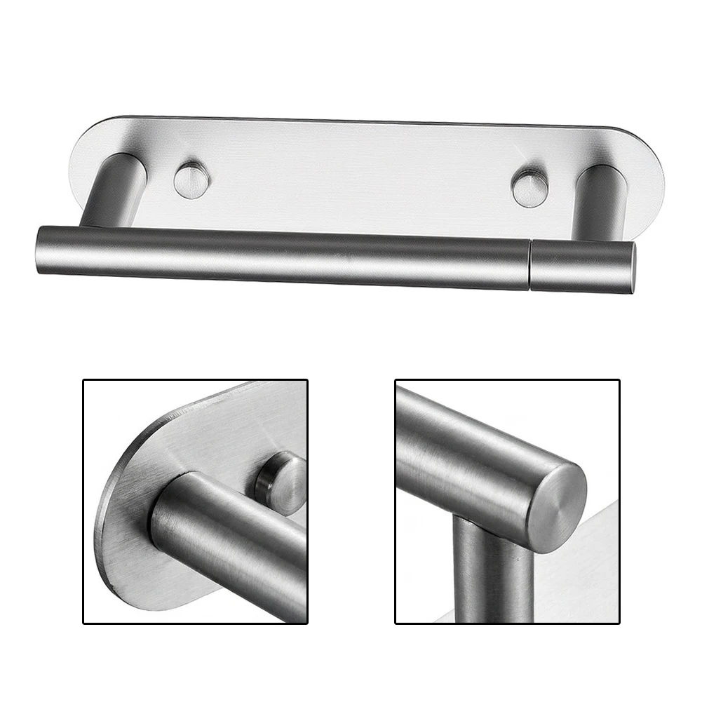 1Pc Rotatable Toilet Paper Holder SUS304 Stainless Steel Wall Mount Under Cabinet For RV Bathroom Space Saving Storage Rack