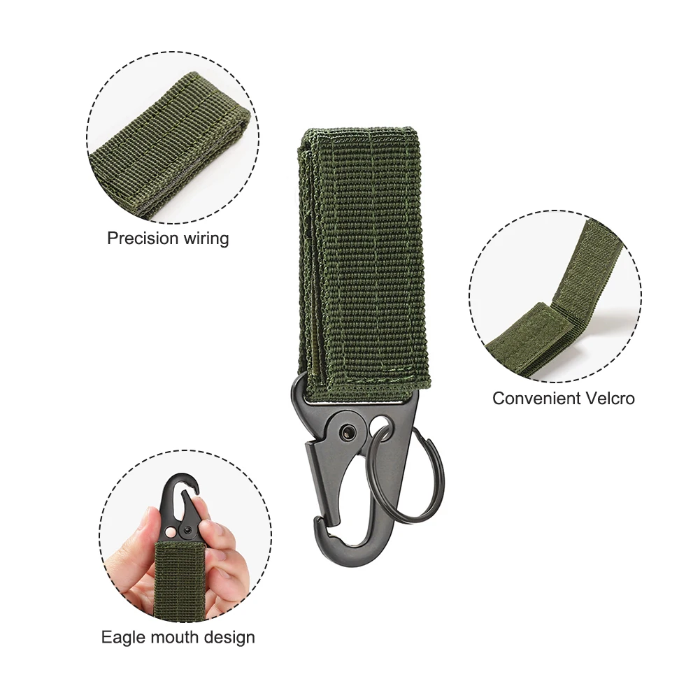 2 pçs tático pendurado fivela molle cinto de cinto cinto cinto triângulo fivela escalada ao ar livre ferramenta de acampamento acessório mosquetão chaveiro