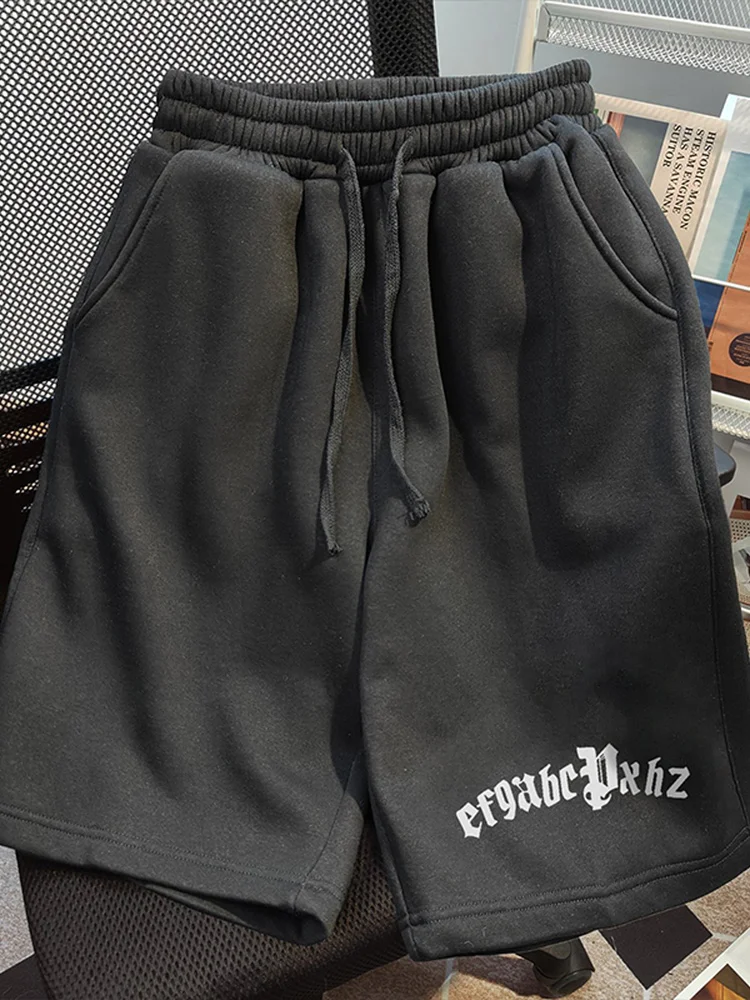 

Свободные прямые мужские лыжи, летние американские простые беговые брюки длиной до колена с пятью точками, модные баскетбольные брюки средней длины, повседневная одежда