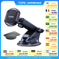 TOPK Magnetic Car Phone Holder,Universal Dashboard Windshield Industrial-Strength Suction Cup Car Phone Mount for All Phones