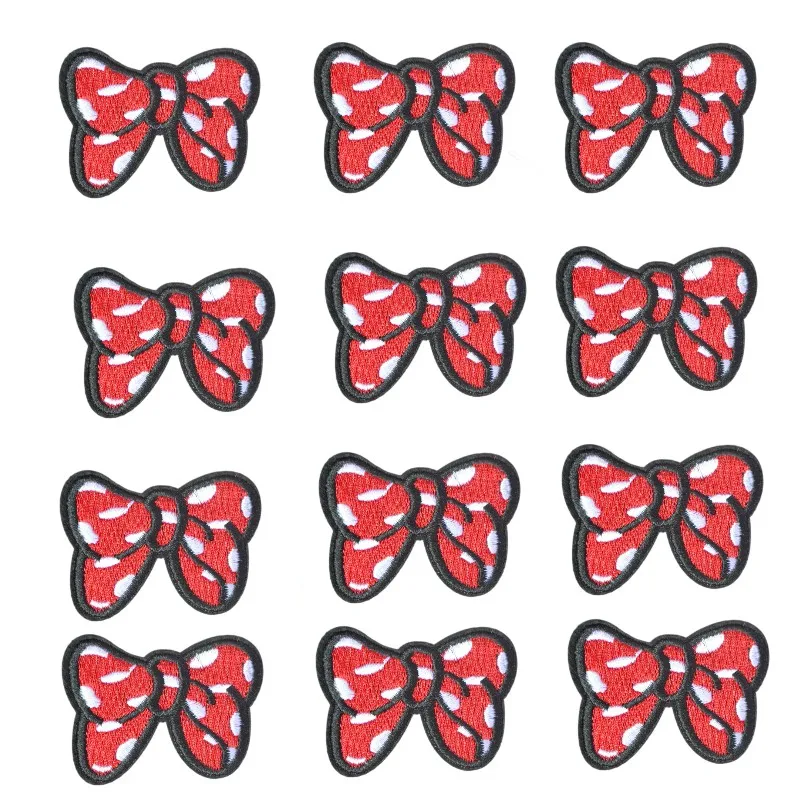 12pcs Clothing Patch Minnie bow Patches Cartoon Sew Clothes Patch for T-shirt Coat DIY Decoration Women girl Gift