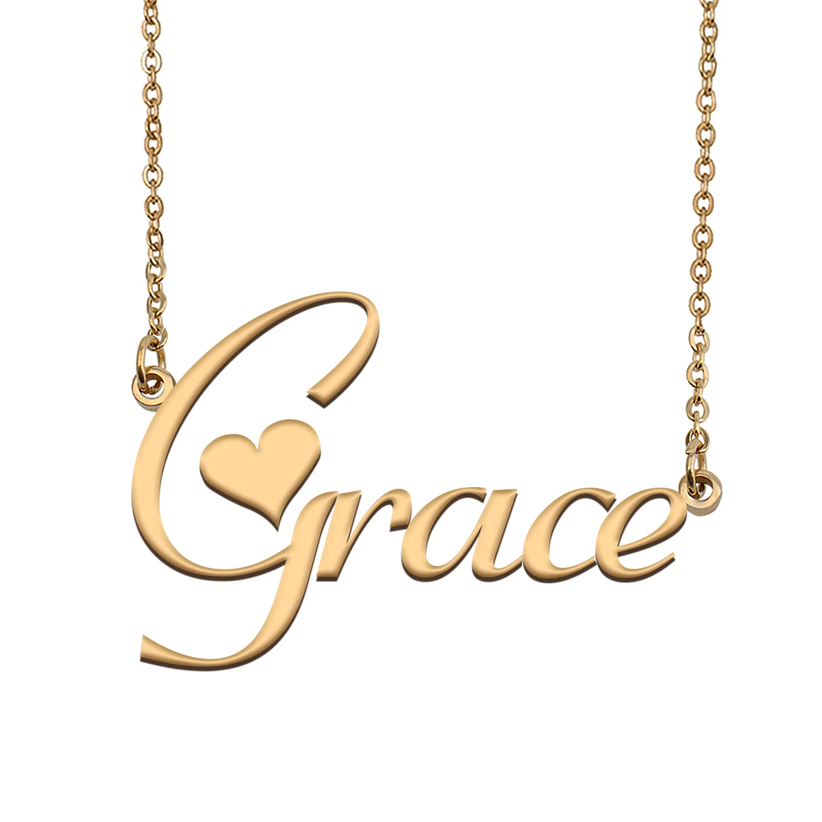 Grace Initial Name Necklace for Women Personalized Stainless Steel Jewelry Pendant Girls Annivesary Gift