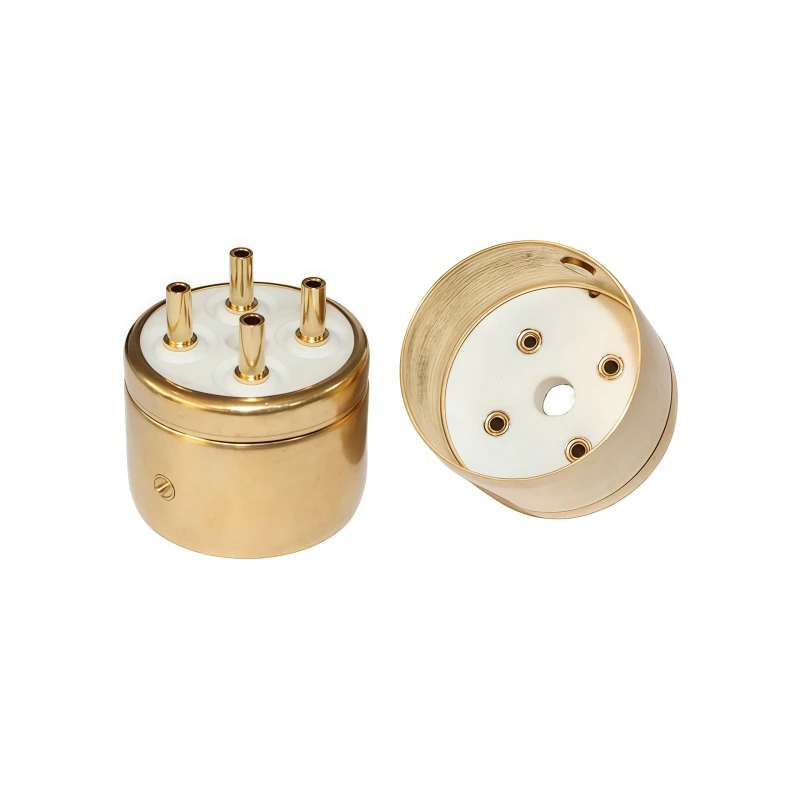 Neue 4-polige elektronische Röhrensockel 845R-G 4-polige Phosphorkupfer-vergoldete Röhrensockel, geeignet für 845 und andere elektronische Röhren – Detail 2