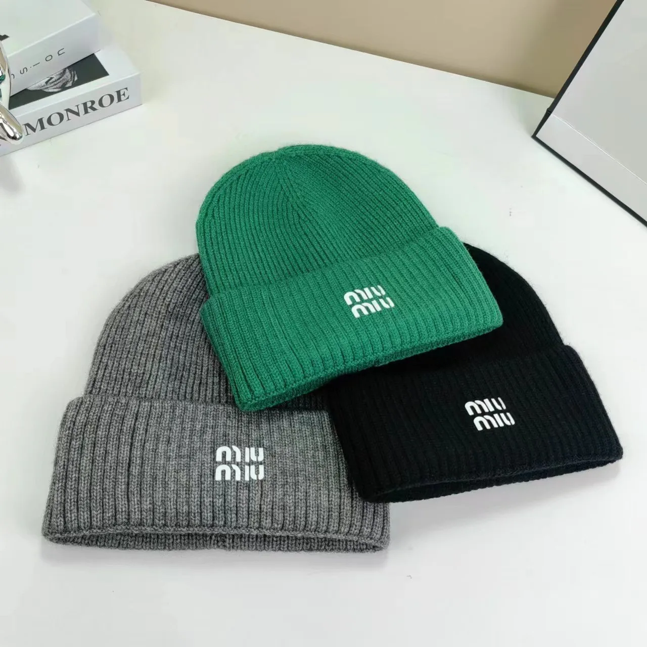 New alphabet embroidery street cold hat men and women fall winter tide brand warm knit hat woolen hat