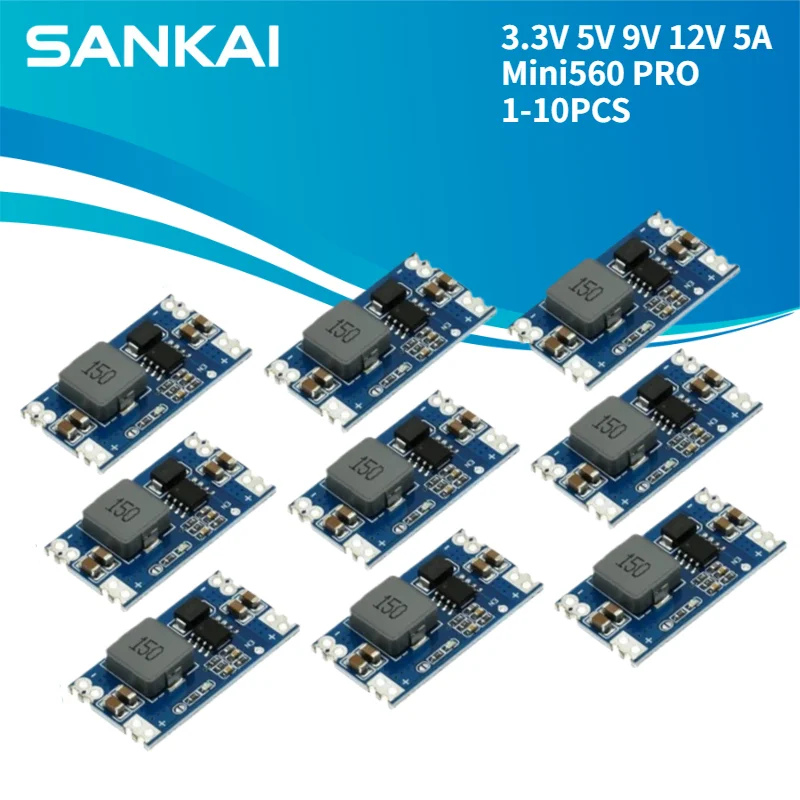 1-10pcsHigh Efficiency Output 3.3V 5V 9V 12V 5A Mini560 PRO Step Down DC-DC Converter Voltage Regulator Buck Power Supply Module