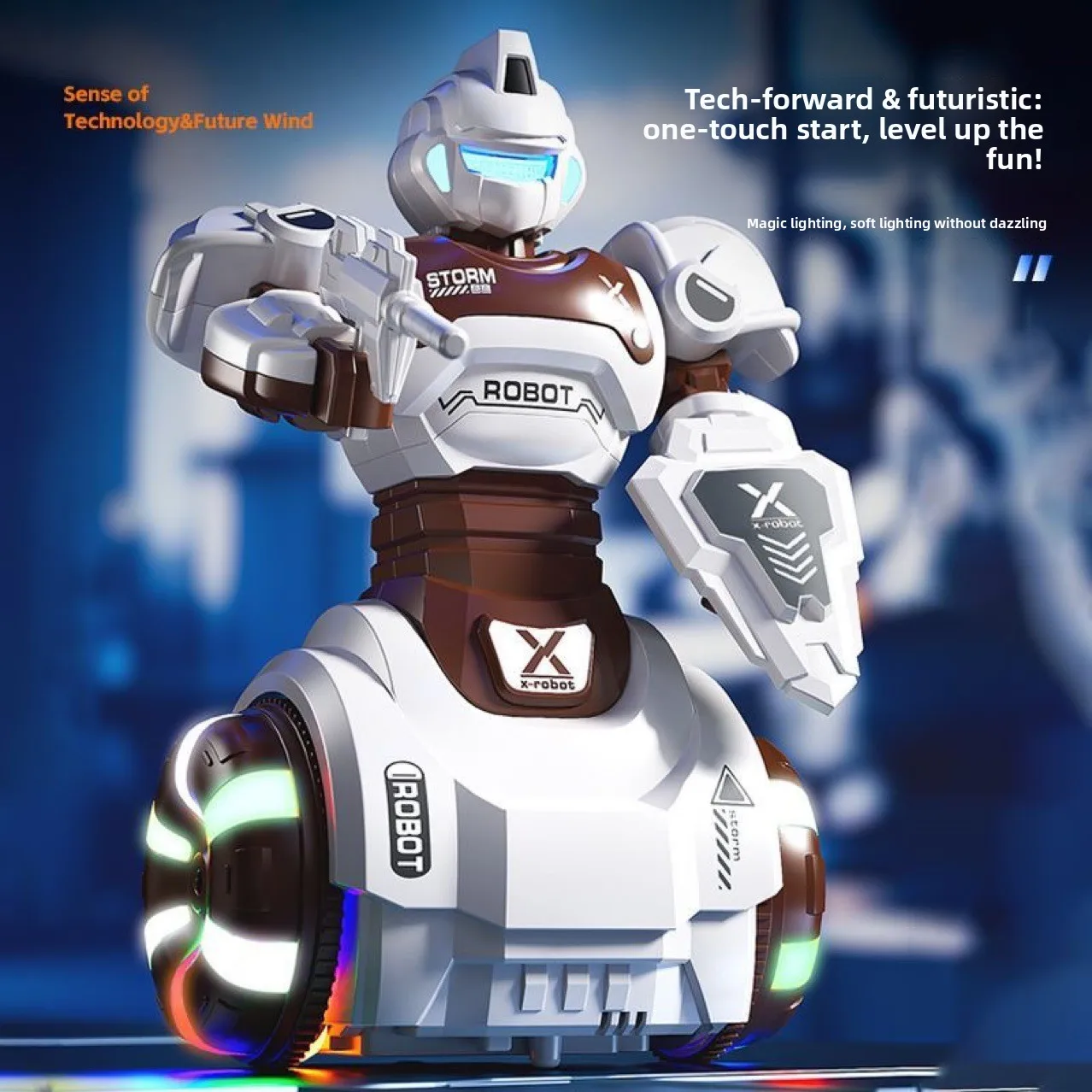 Kinderen Sterrenlicht Robot Elektrisch Kleurrijk Licht Muziek Rondom Schuifend Dansend Speelgoed