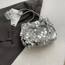 Women's Fashion Glitter Bag Women's Exquisite Shoulder Bag Korean Tote Bag Sweet Style Hand Bag Bolsa Femimina Nice Small Bag
