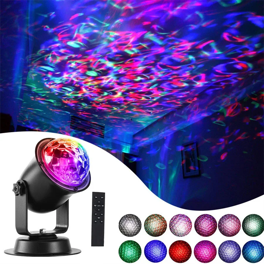 Outdoor Halloween Christmas Lights Projector Water Wave Projector Lamps Waterproof Ocean Ripple Projection Light with Remote