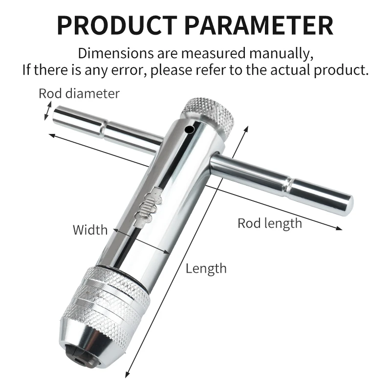LUXIANZI Adjustable T-Handle Ratchet Tap With M3-M8 3-8mm Machine Screw Thread Tap Wrench Drill Set Hand Tapping Tool Wrench