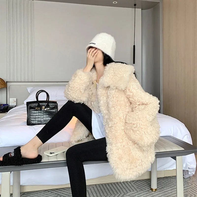 

Lazy Wind ONE FUR in Vogue Wintertime Imitation Lamb Wool Fur Coat Downy Winter Coat Women Faux Fur Coat Coats for Women