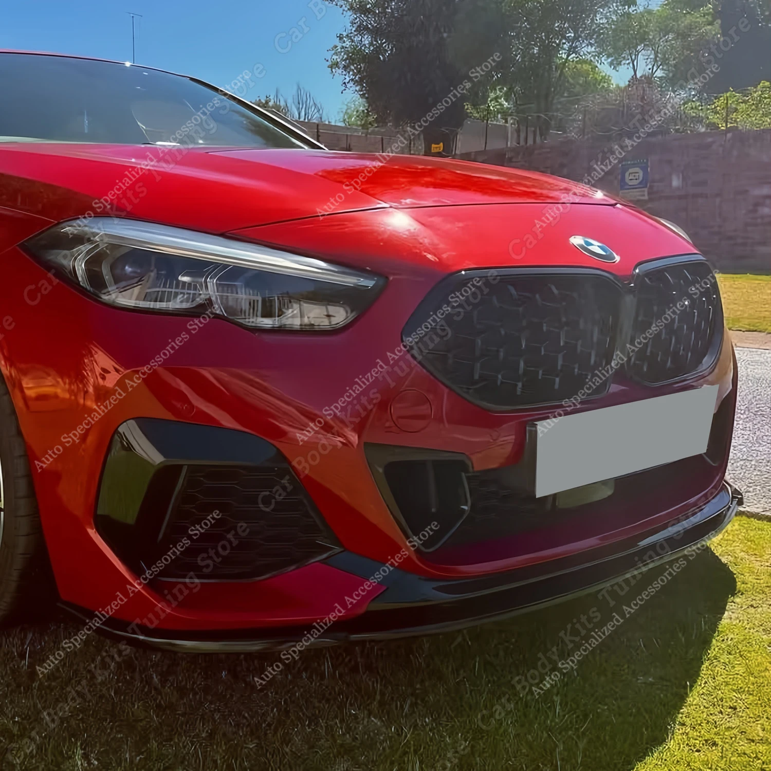 

Глянцевый черный передний бампер, спойлер, разделитель, диффузор, ретро-футляр для BMW F44 M235i 220i 220d M Sport 2021-2025, комплекты кузова, тюнинг