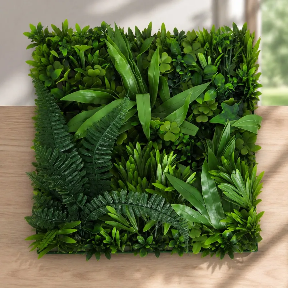 Artificial Greenery Wall Panels for Privacy - 4 Pack Faux Hedge Screen